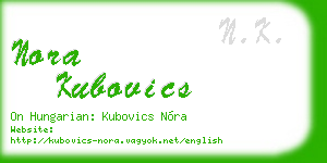 nora kubovics business card